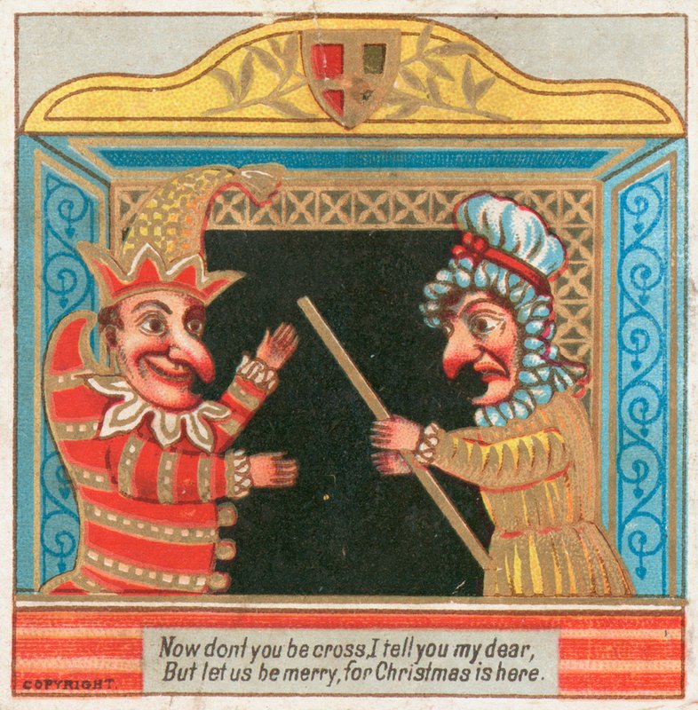 Punch og Judy, julekort af English School