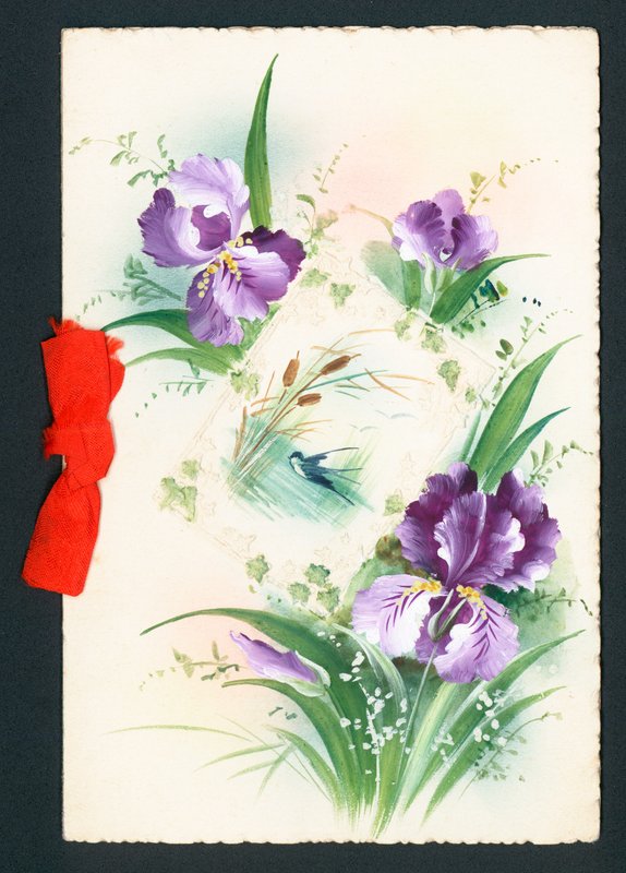 Lilla irisblomster, kort af English School