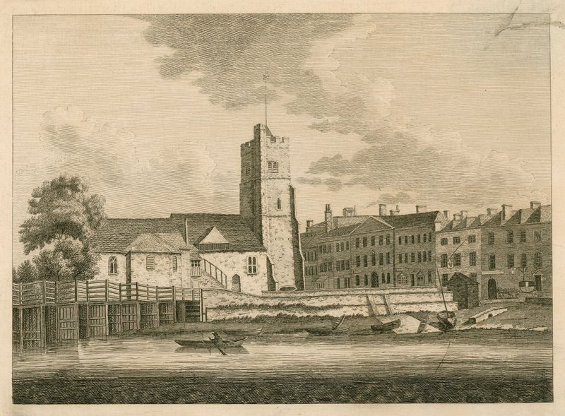 Putney Bridge and Church, London af English School