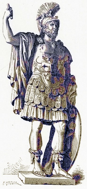 Pyrrhus, illustration fra History of Rome af Victor Duruy, udgivet 1884 (digitalt forbedret billede) af English School