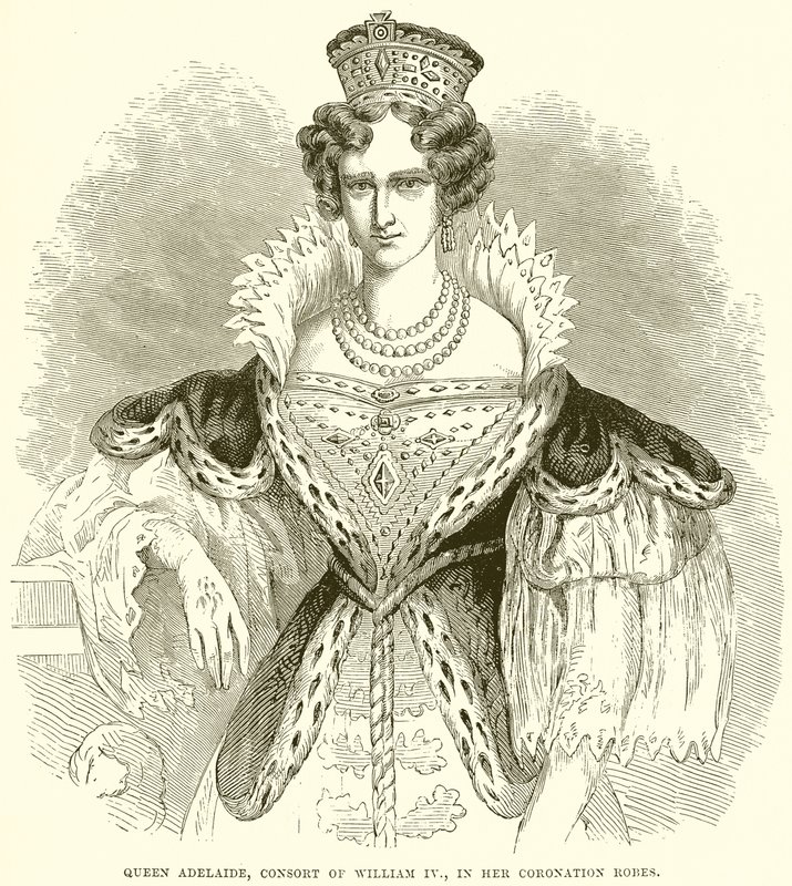 Dronning Adelaide, konsort af William IV, i sine kroningsdragter af English School