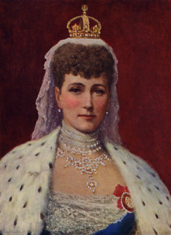 Dronning Alexandra (farve litho) af English School