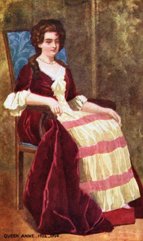 Dronning Anne (farvelitografi) af English School