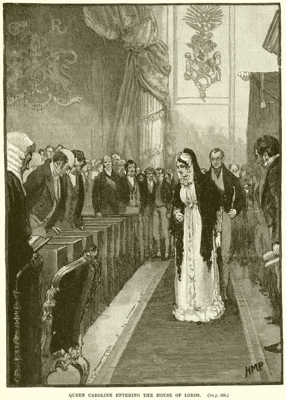 Dronning Caroline træder ind i House of Lords af English School
