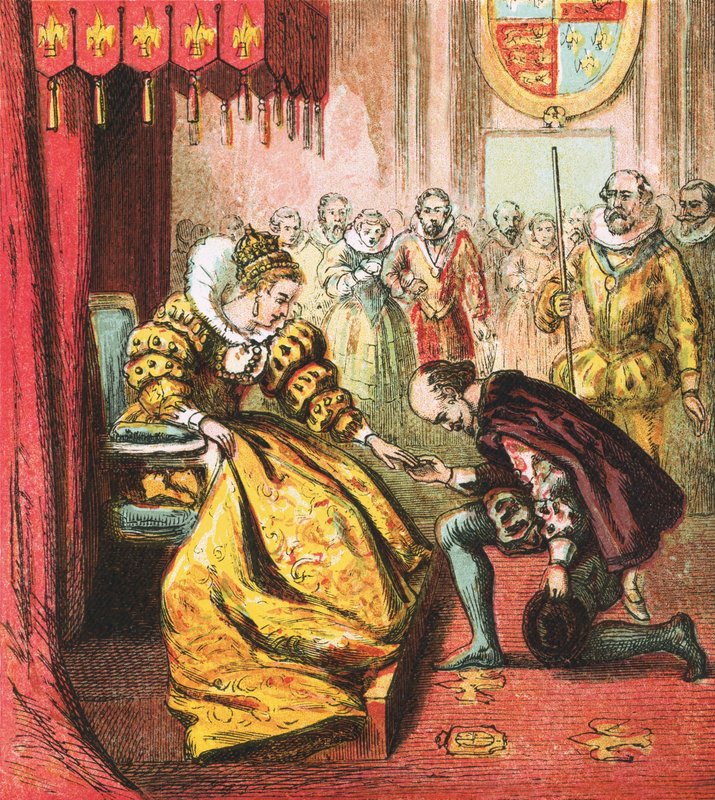 Dronning Elizabeth og Shakespeare af English School