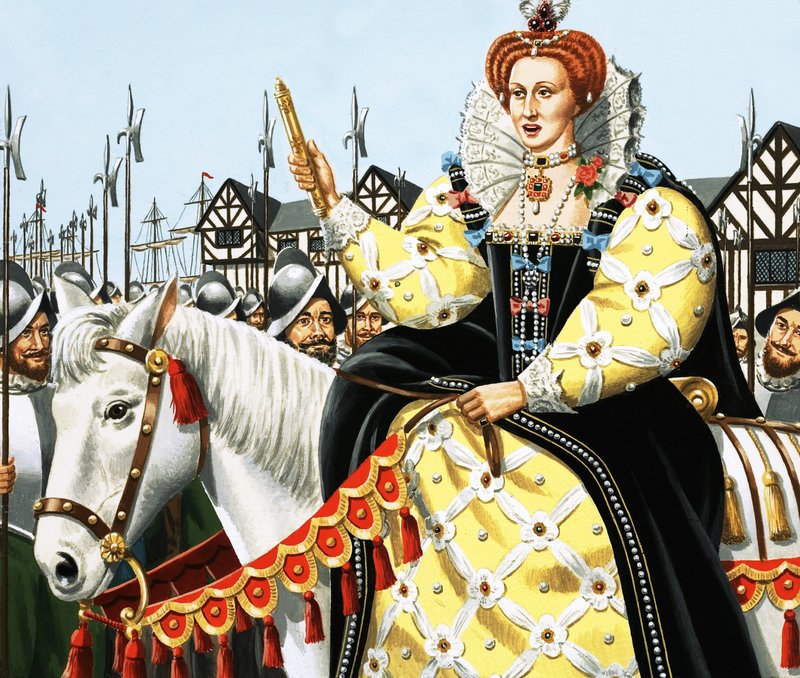 Dronning Elizabeth holder sin Armada-tale af English School