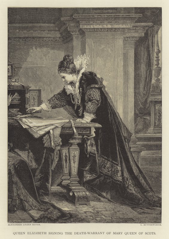 Dronning Elizabeth underskriver Mary Queen of Scots