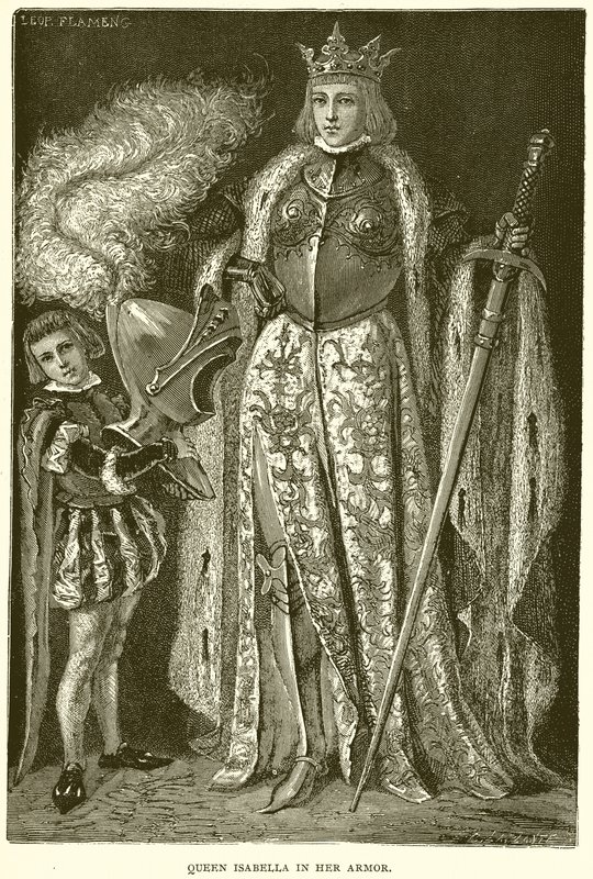 Dronning Isabella i sin rustning af English School