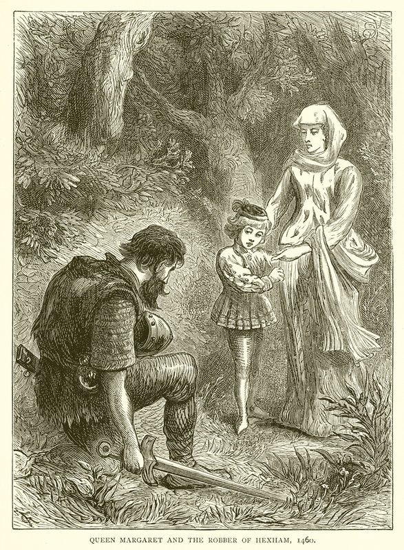 Dronning Margaret og røveren af Hexham, 1460 af English School