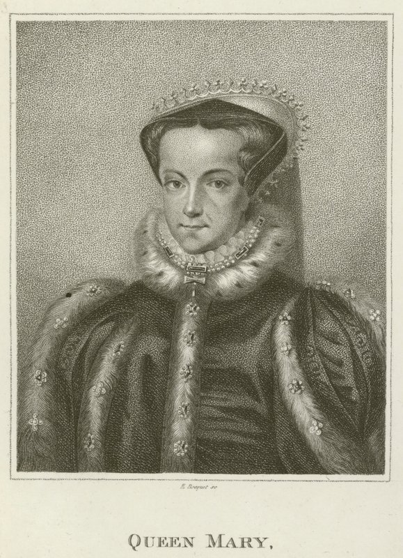 Queen Mary (gravering) af English School