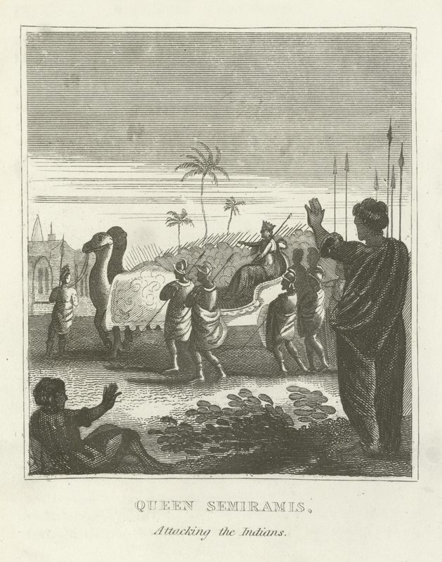 Dronning Semiramis, angreb indianerne af English School