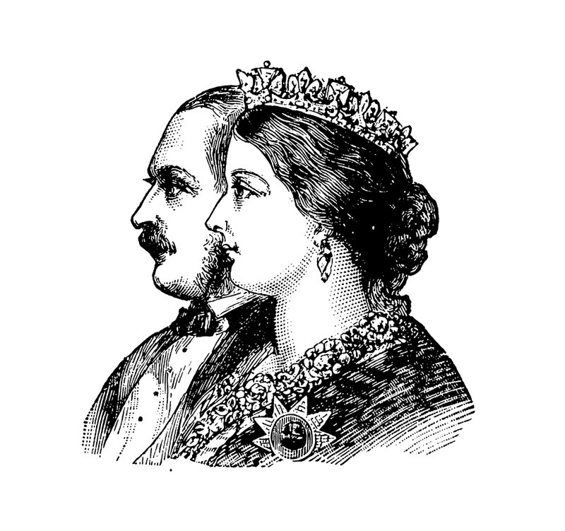 Dronning Victoria og prinsgemalen (kobberstik) af English School