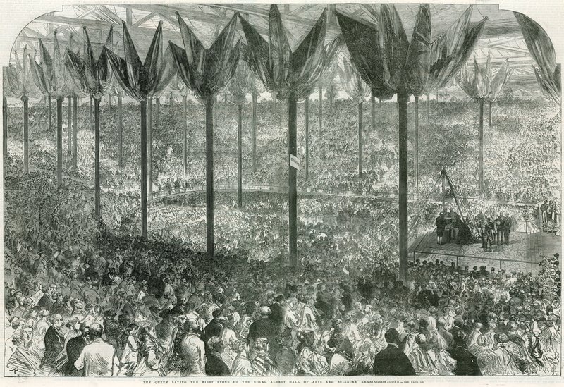 Dronning Victoria lægger den første sten til Royal Albert Hall af English School