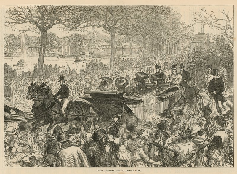 Dronning Victorias besøg i Victoria Park af English School