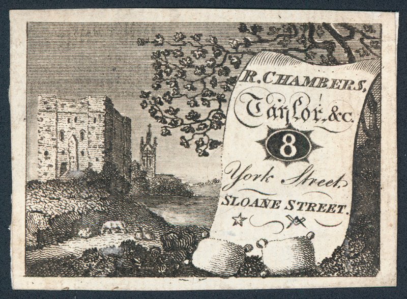 R Kammer, skrædder, handelskort af English School