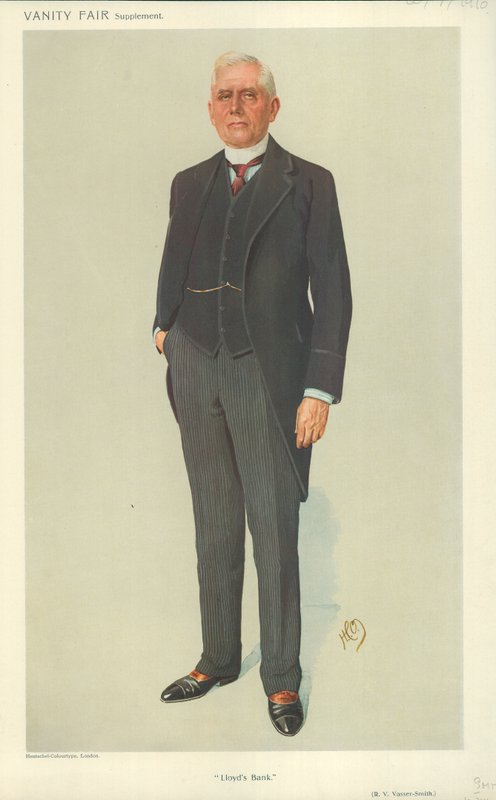 R V Vassar-Smith, Lloyds Bank, 20. juli 1910, Vanity Fair tegneserie af English School