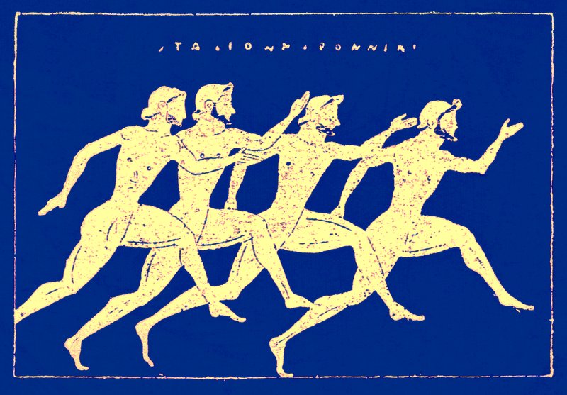 Race, illustration fra History of Greece af Victor Duruy, 1890 (digitalt forbedret billede) af English School