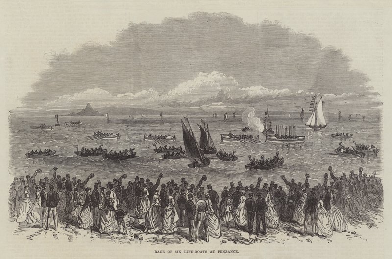 Race of Six Life-Boats at Penzance (gravering) af English School