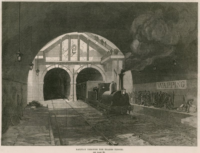 Jernbane gennem Thames Tunnel af English School