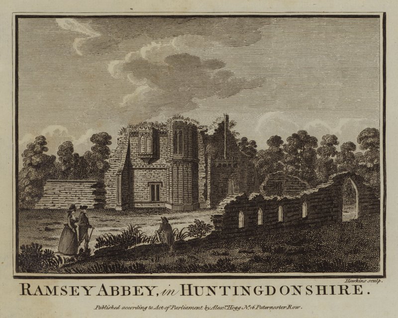 Ramsey Abbey, i Huntingdonshire (gravering) af English School
