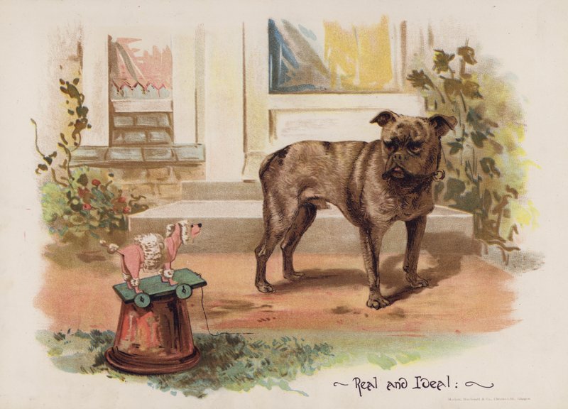 Virkelig og ideel (chromolitho) af English School
