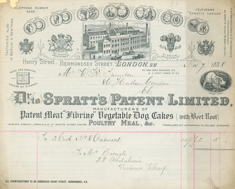 Kvittering for Dr Spratts Patent Limited af English School