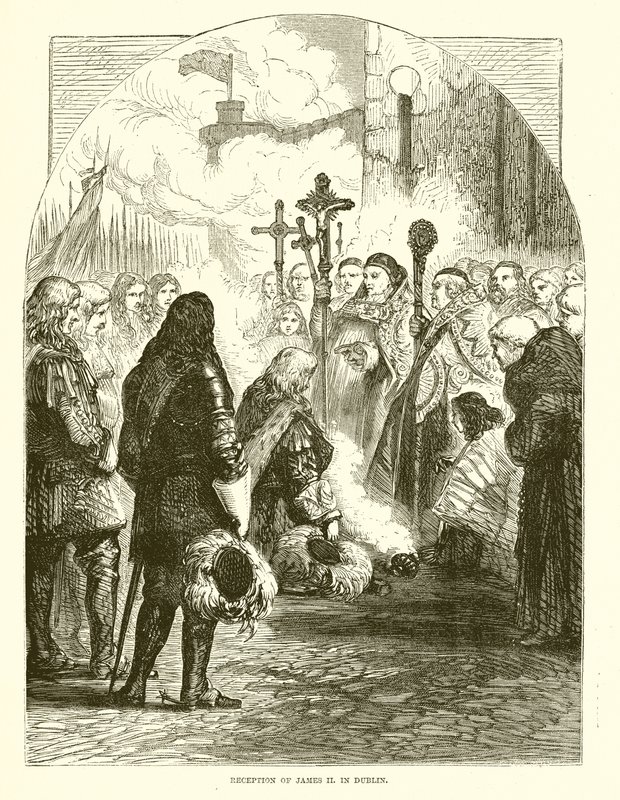 Modtagelse af Jakob II. i Dublin af English School