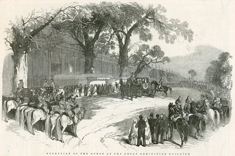 Modtagelse af dronningen i Den Store Udstillingsbygning, Store Udstilling, 1851 af English School