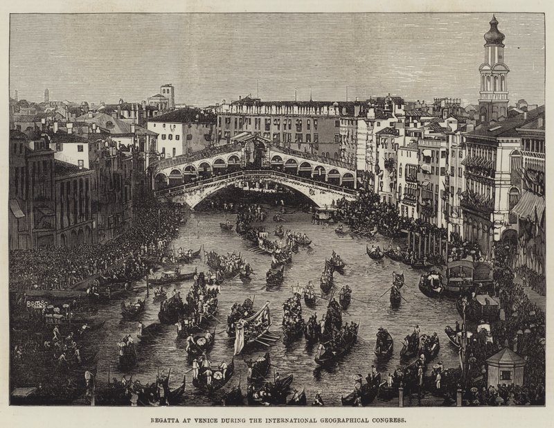 Regatta i Venedig under International Geographical Congress (gravering) af English School