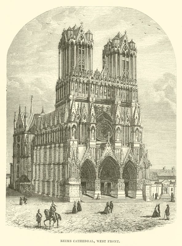 Reims katedral, vestfronten (gravering) af English School