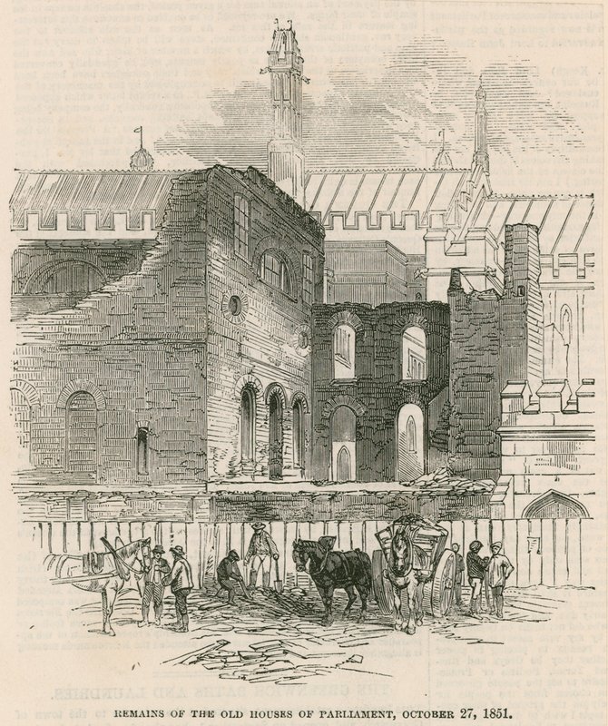Rester af de gamle parlamentshuse, 27. oktober 1851 af English School