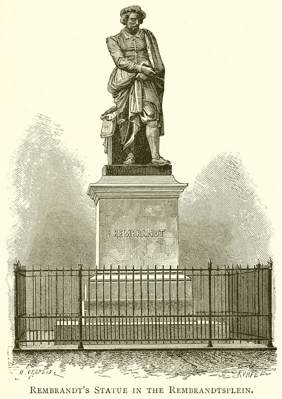 Rembrandt-statuen på Rembrandtplein af English School