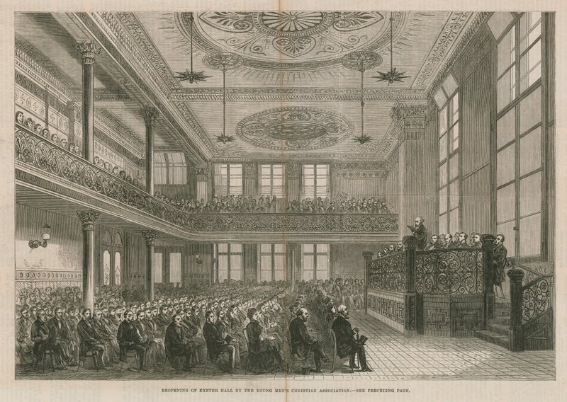 Genåbning af Exeter Hall, London, af Young Mens Christian Association af English School