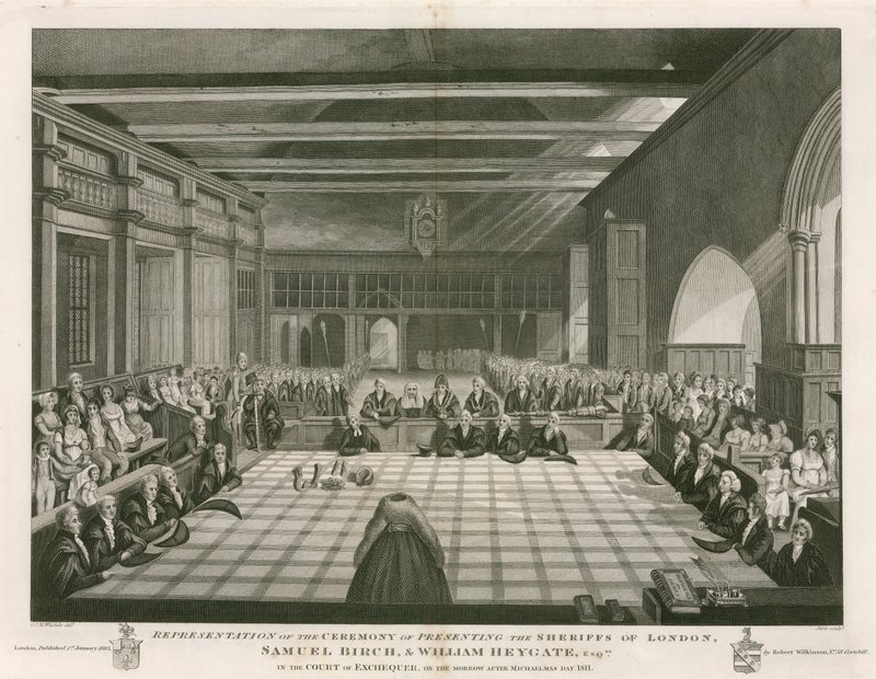 Repræsentation af præsentationsceremonien for sherifferne i London af English School