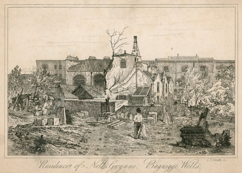 Bopæl for Nell Gwynne, Bagnigge Wells, London af English School