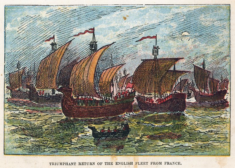 Den engelske flådes tilbagevenden efter slaget ved Agincourt af English School
