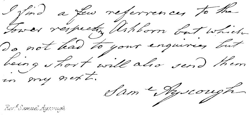 Revd Samuel Ayscough af English School