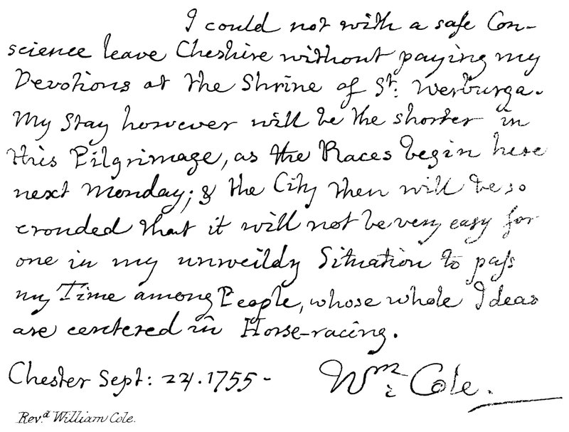 Revd William Cole af English School