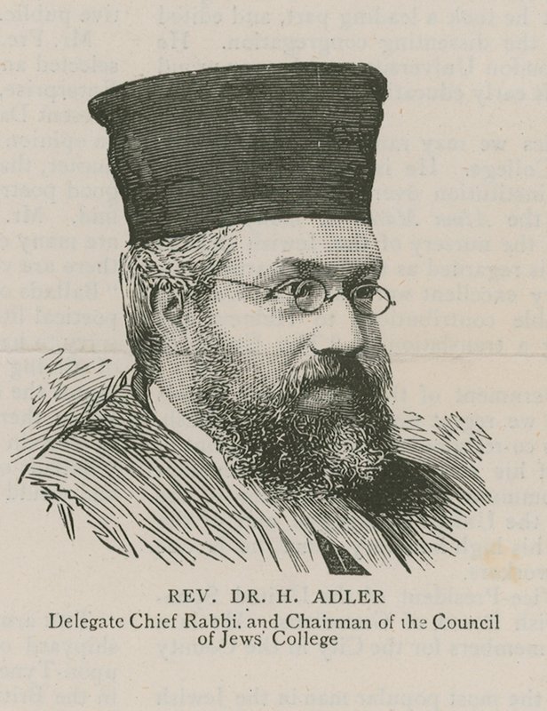Reverend Dr H Adler, delegeret overrabbiner og formand for Council of Jews College af English School