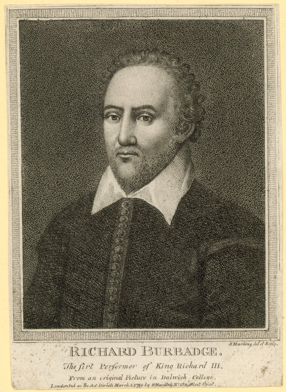 Richard Burbadge, den første performer af kong Richard III af English School