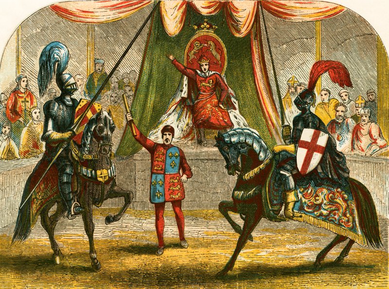 Richard II stopper kampen mellem hertugerne af Norfolk og Hereford af English School