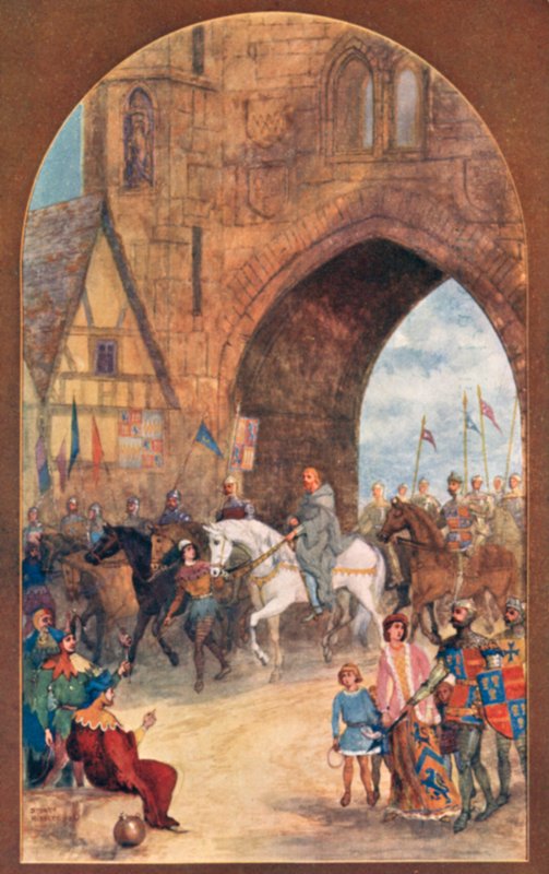 Richard II taget til fange af Henry Bolingbroke bragt til Chester af English School