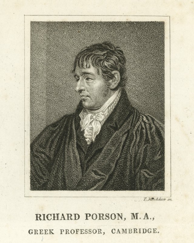 Richard Porson, græsk professor, Cambridge (gravering) af English School