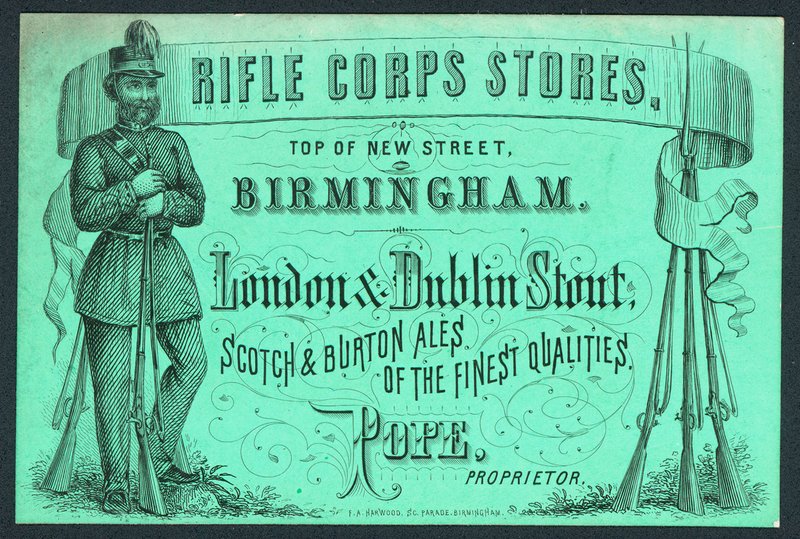 Rifle Corps Stores, handelskort til indehaveren, Pave af English School