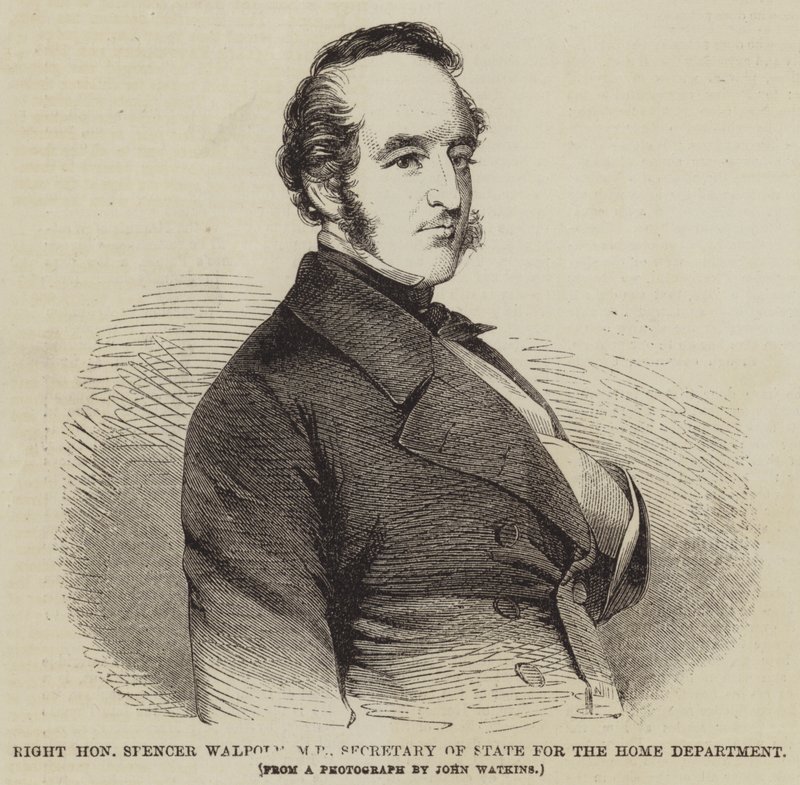 Højre ærede Spencer Walpole, MP, udenrigsminister for indenrigsministeriet (gravering) af English School