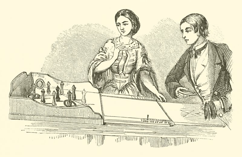 Ringolette, eller Parlour Quoits (gravering) af English School