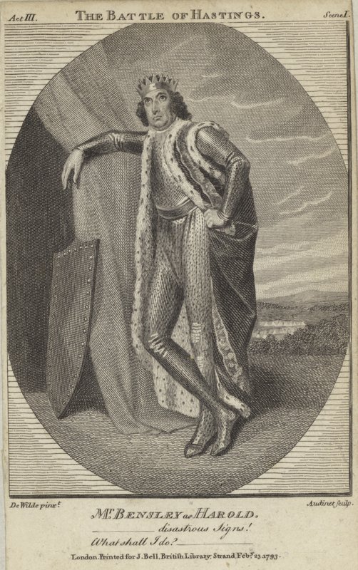 Robert Bensley som Harold i The Battle of Hastings af English School