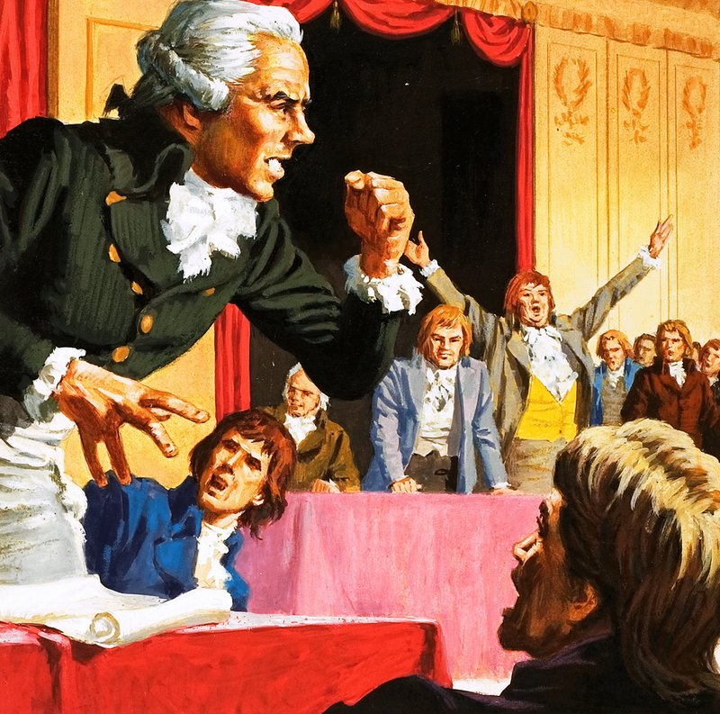 Robespierre taler på vegne af de sultende folk i Paris af English School