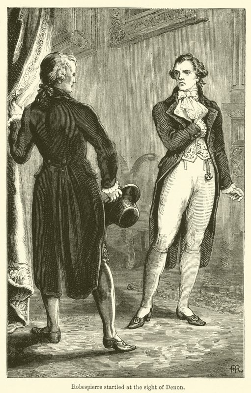 Robespierre forskrækket ved synet af Denon (gravering) af English School