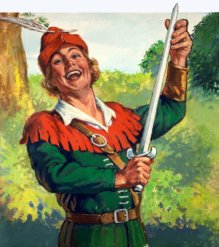 Robin Hood (gouache på papir) af English School